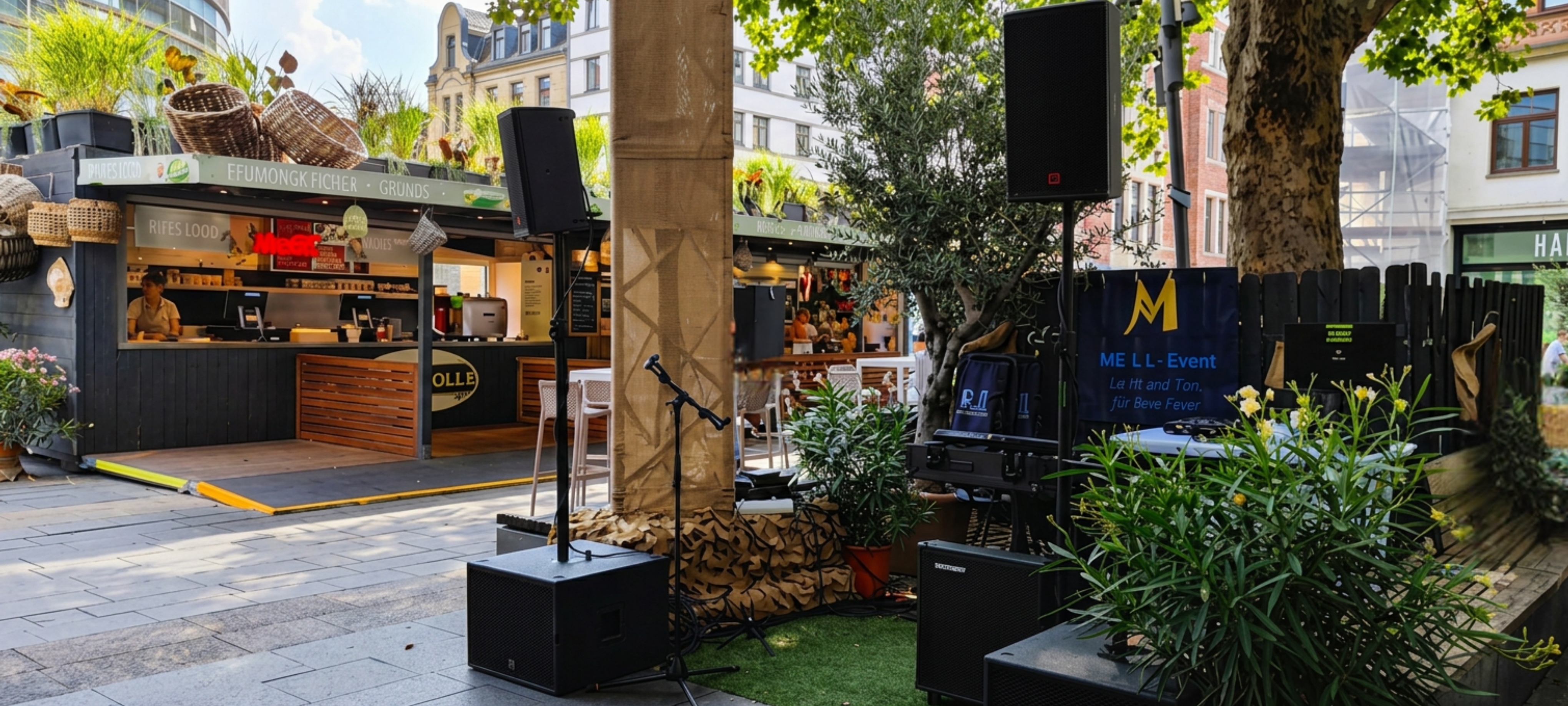 MELL-Event Veranstaltungstechnik bei einem Außeneinsatz in der Stadt